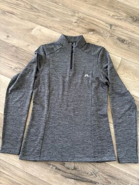 J.Lindeberg Women's Gray Heather Quarter-Zip Long Sleeve